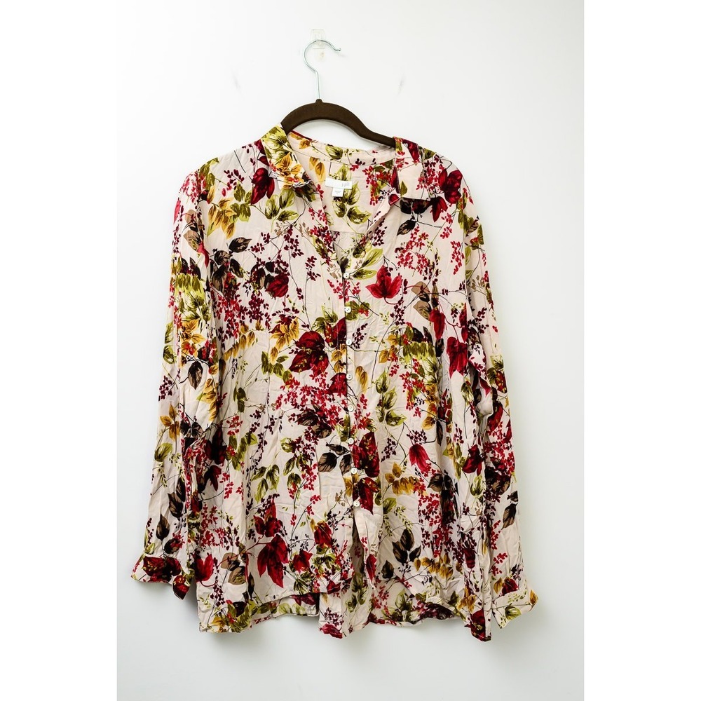 J. Jill L Floral blouse top button down cottage